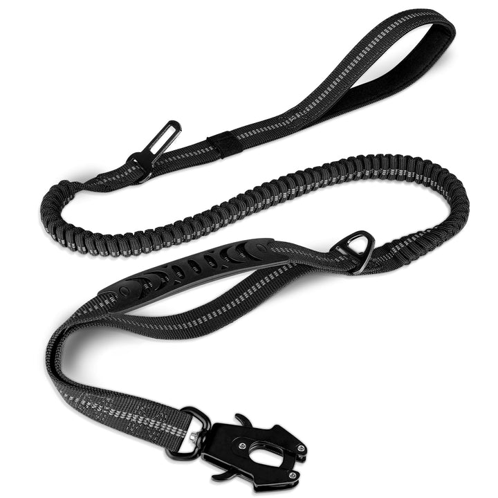Joytale Taktische Hundeleine, 1.2m-1.8m Bungee Hundeleine mit 2 Gepolsterten Griffen, Autosicherheit