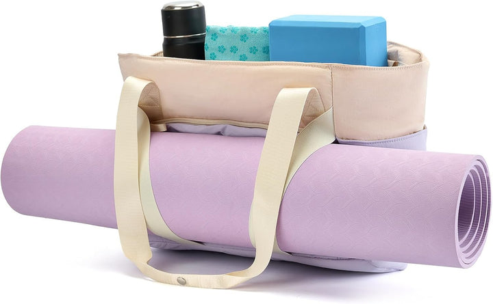 Axcone Tragetasche für Damen mit Reissverschluss,Gesteppte Tragetasche,Sporttasche mit Yogamatten-Gu