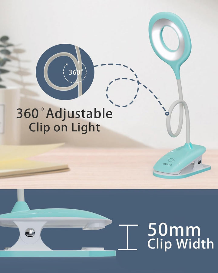 Klemmlampe Bett, LED Leselampe Bett Touch Dimmbar 3 Farben Bettlampe Klemmleuchte Augenschutz Schwan