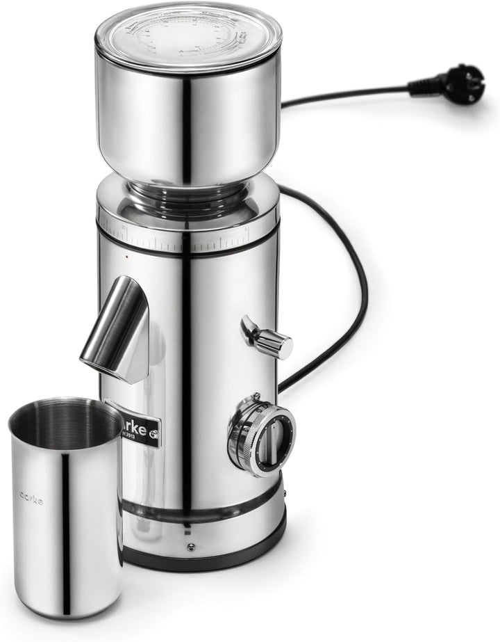 Aarke Kaffeemühle elektrisch – Edelstahl-Kaffeemühle mit einstellbarem Mahlgrad, 64-mm-Mahlscheiben,