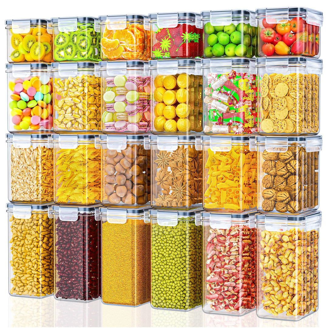 Food storage Vorratsdosen 24er Set – luftdichte Aufbewahrungsbox mit Deckel, Küchen Organizer für Me