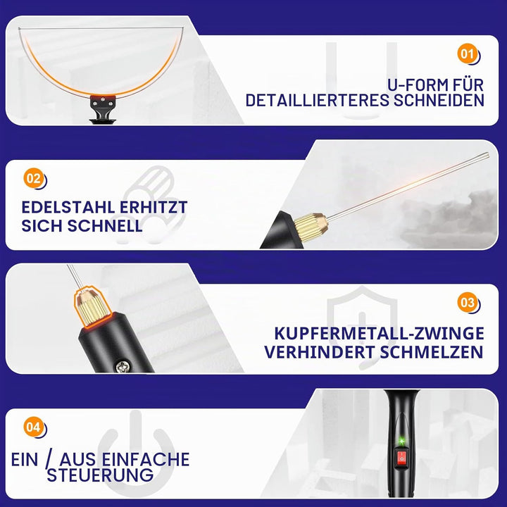 GOCHANGE elektrischer Schaumstoffschneider, 3-in-1, 100-240 V/18 W, Heiss-styroporschneider für Kuns