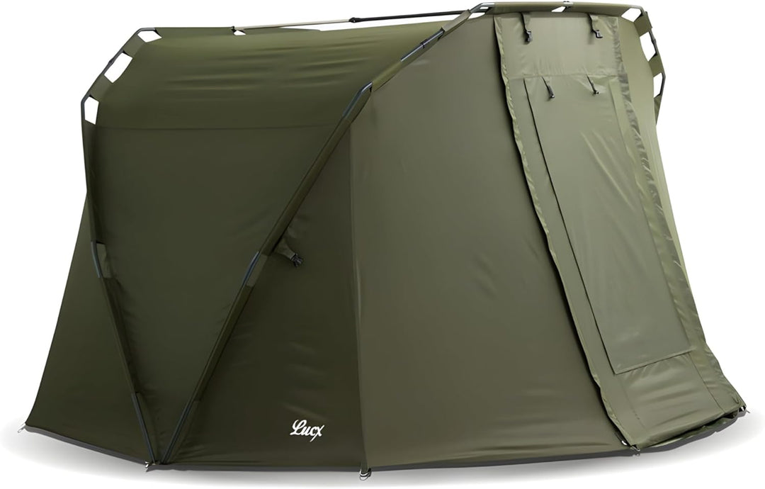 Lucx® Caracal Angelzelt 1 bis 2 Mann Bivvy 2 Personen Karpfenzelt Carp Dome Anglerzelt 295x290x165cm