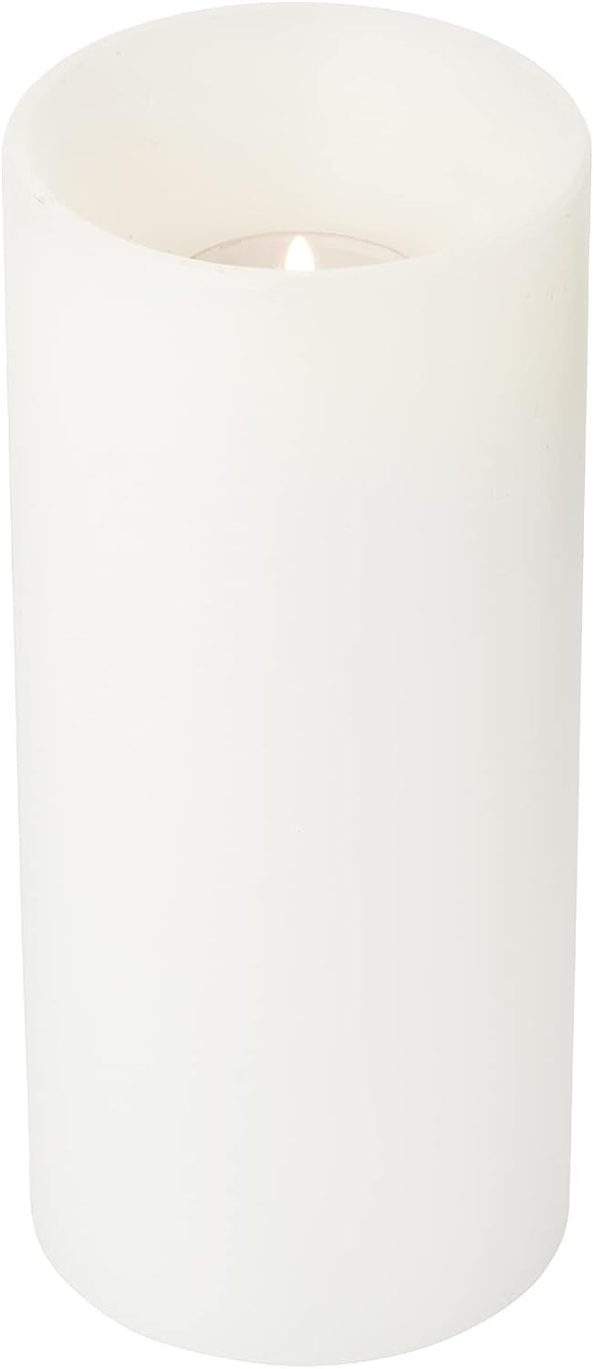 EDZARD Teelichthalter Corneliius (Ø 8 cm, H 18 cm) Teelicht tiefliegend - Kerzenständer Weiss für Te