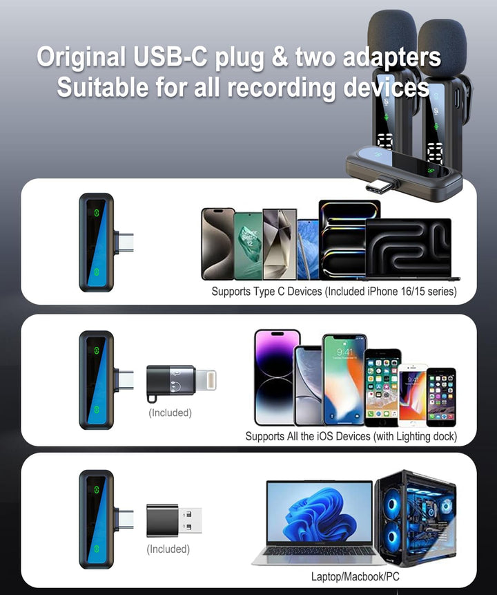 Mikrofon Handy – Ansteckmikrofon kompatibel mit iPhone/Android/Computer, Lavalier Mikrofon mit Geräu