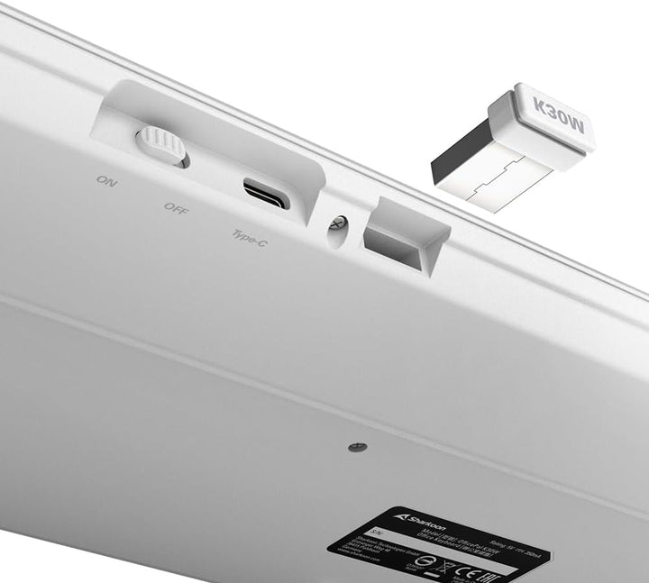 Sharkoon OfficePal K30W, Weiss, Drahtlose Tastatur