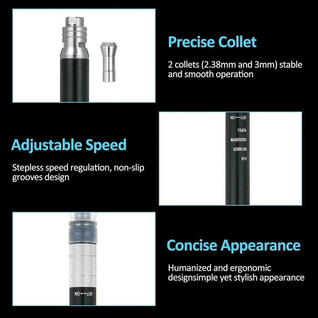 Pneumatische Bleistiftmatrize 1/4-Zoll-Einlass-Stabschleifer-Kit Mikro-Stabschleifer-Set Tragbares P
