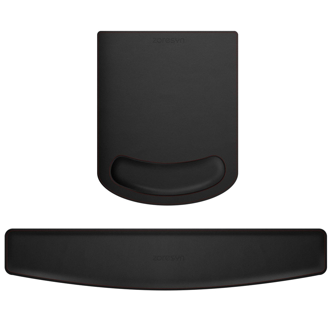 ZORESYN PU Leder Handgelenkauflage, Handballenauflage Mouse Tastatur Handgelenkstütze Set, Anti-Ruts
