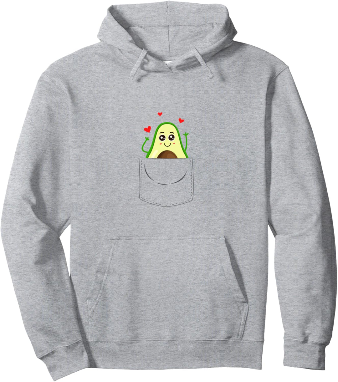 Avocado in Brusttasche Grafik Veganer Humor Avocado Pullover Hoodie