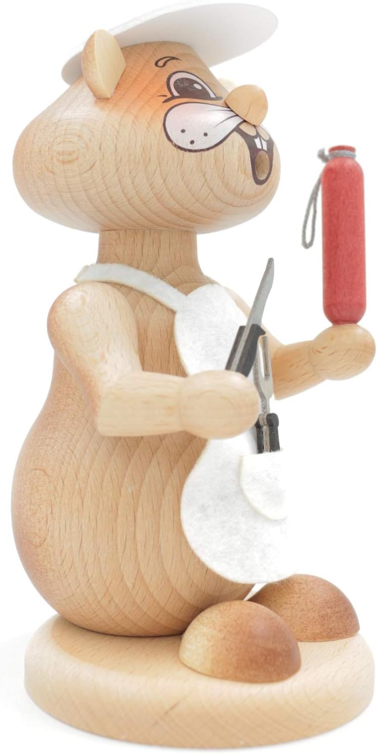 Kuhnert - Erzgebirgische Holzkunst Räuchermann Räucherfigur Hamster 20cm - Fleischer, Fleischer