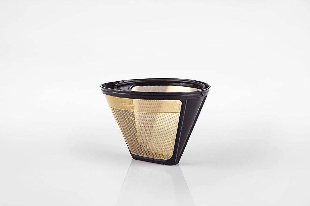 SeleXions Kaffee Goldfilter mit Titan antihaft Hartschicht 6-12 Tassen, Kaffeefiltergrösse 1x4 mit F