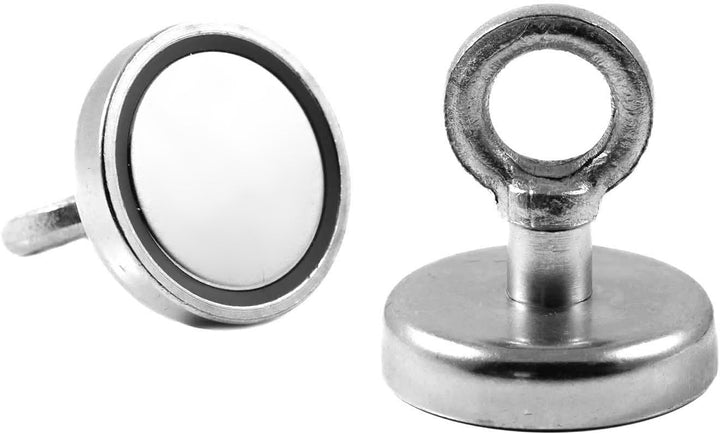 Magnetastico® | 2 Stück Neodym N35 Ösenmagnete 48 mm Ø | Haftkraft 81.0 Kilogramm | 2 Stück mega Sta