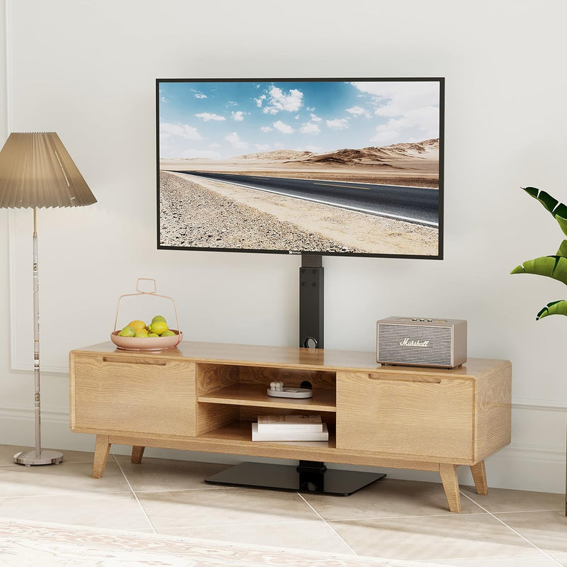 BONTEC TV Ständer Standfuss Fernsehstand für 30-70 Zoll Flach & Curved Fernseher bis zu 40 kg, Schwe