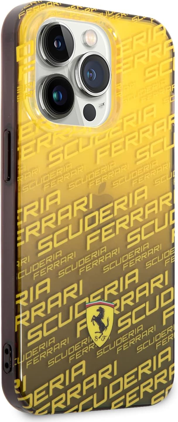 CG MOBILE Ferrari Handyhülle für iPhone 14 Pro in Gradient Gelb Scuderia Dyed Bumper Collection, Ant