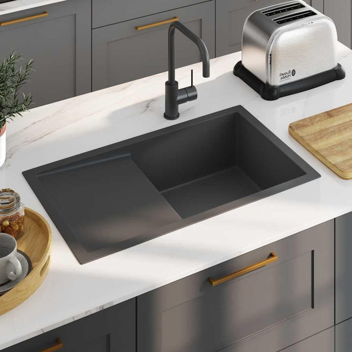 vidaXL Handgemachte Einbauspüle Wasserabfluss in X-Form Edelstahlspüle Spüle Spülbecken Küchenspüle