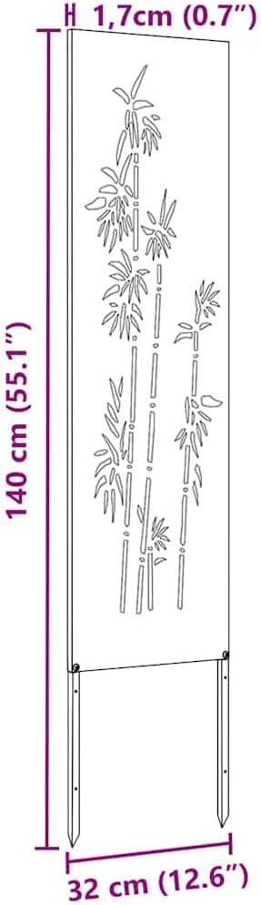 vidaXL Garten Sichtschutz-Leinwand Floral Silber 32 x 140 cm Edelstahl, Garten und Terrasse, Rechtec