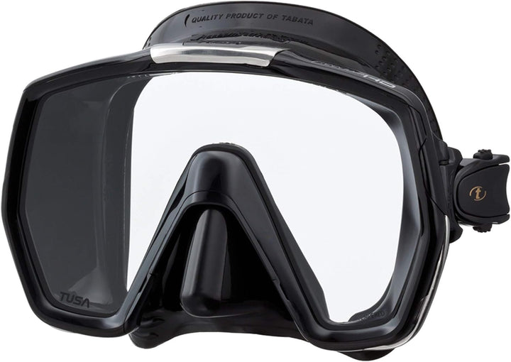Taucherbrille Tusa Freedom HD - einglas tauchmaske schnorchelmaske erwachsene profi (M-1001) Schwarz