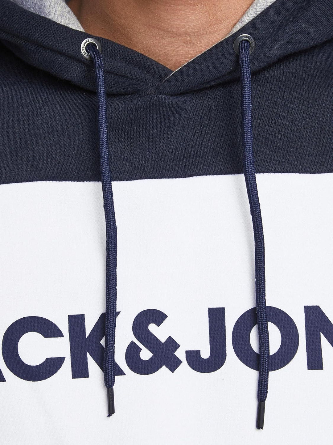 JACK & JONES Herren Warmer Print Hoodie Logo Sweater Pullover Basic Kapuzen Sweatshirt JJELOGO S Bla
