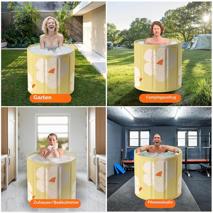 Yellow bathtub Tragbare klappbare Badewanne, Freistehende Badewannen für Erwachsene, Eis- und Heissb
