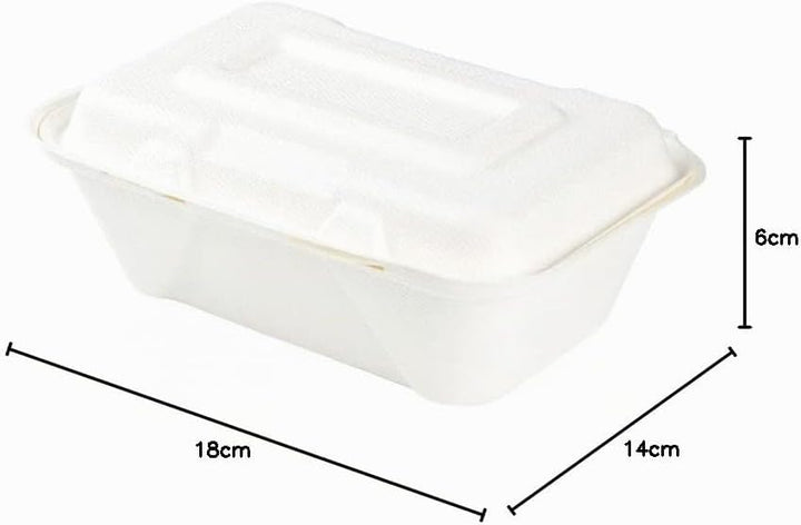 BIOZOYG Zuckerrohr Burger-Box mit Klapp-Deckel I 50 St. kompostierbare Imbiss-Verpackung aus Bagasse