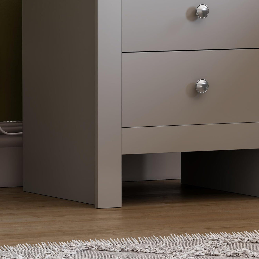Vida Designs Nachttische, MDF, Spanplatte und Melaminfurnier, Grau, Standard, Grau