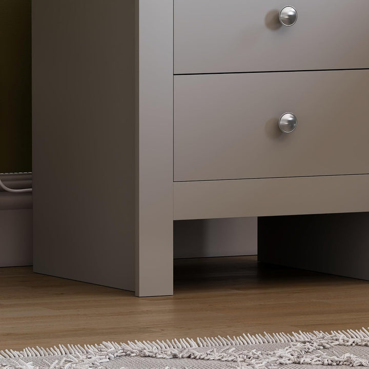 Vida Designs Nachttische, MDF, Spanplatte und Melaminfurnier, Grau, Standard, Grau