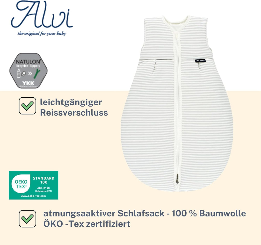 Alvi Schlafsack Baby Mäxchen light I leichter Babyschlafsack ärmellos I Sommerschlafsack Jungen und