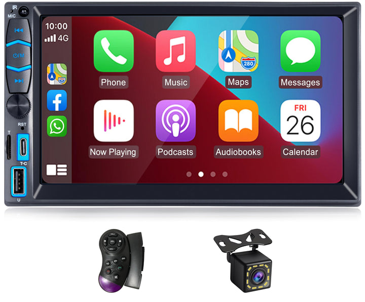 2 Din Radio mit Wireless Carplay und Android Auto Autoradio mit Bildschirm Touchscreen, Bluetooth, A