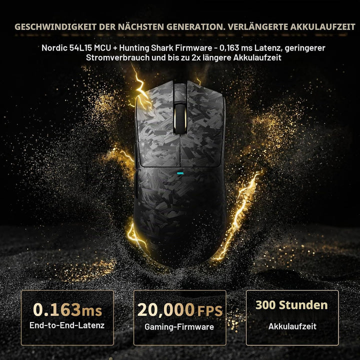 ATTACK SHARK X11 Ultra Kabellose Gaming-Maus mit C06 Ultra LED-Kabel, Carbonfaser-Verbundgehäuse, 54