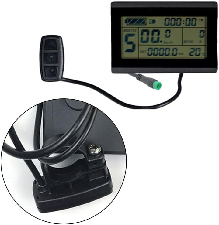 SPORTARC Elektrischer Geschwindigkeitsmesser E-Bike KT-LCD3U LCD Display Meter mit USB Buchse 24/36/
