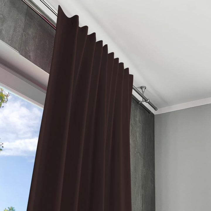 Rollmayer Vorhänge 2er Vivid Braun 28 135x175cm mit Tunnelband | Hochwertig, Blickdicht, Uni einfarb