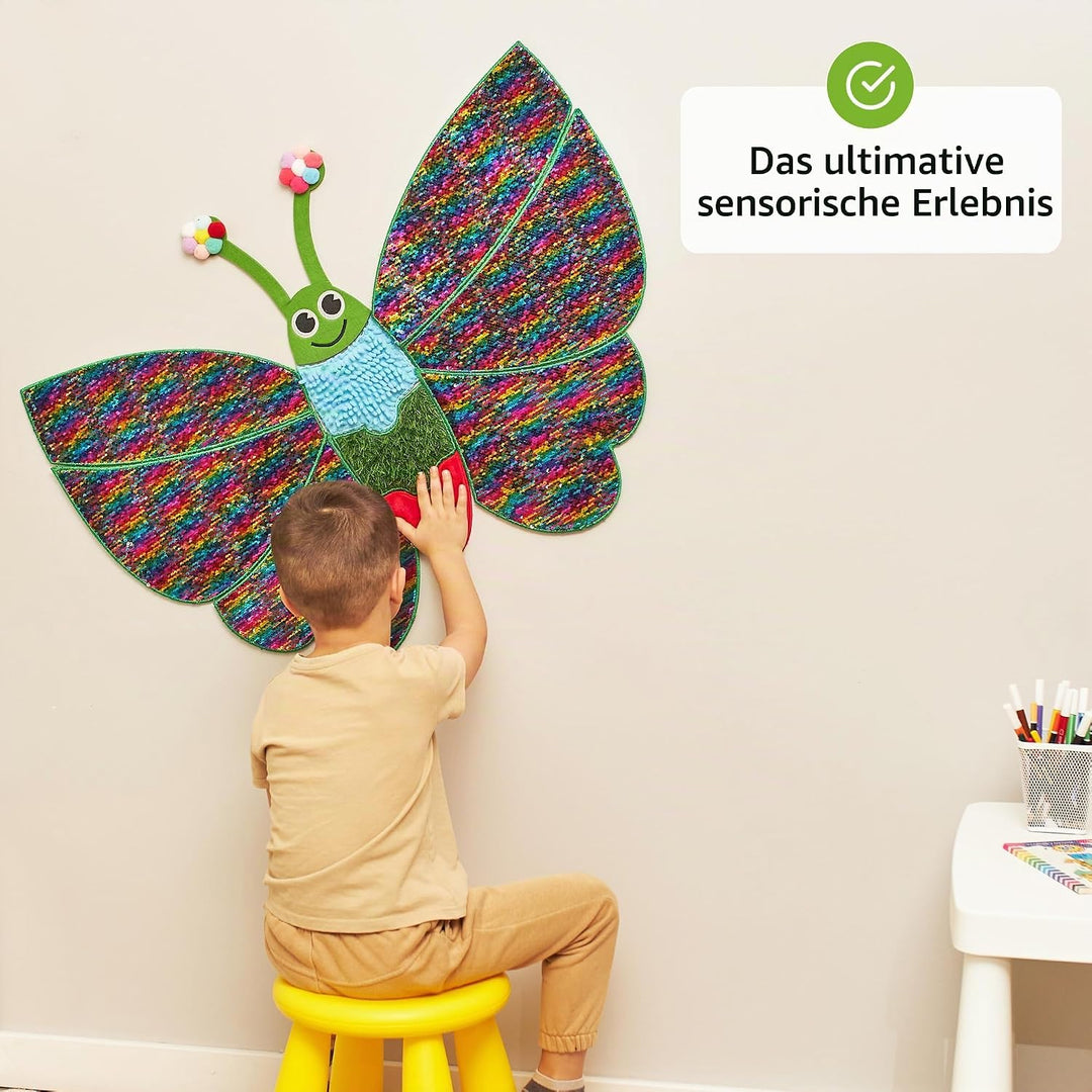 Sensorik-Wandpaneel für Kinder | Fühlen, Erleben &amp; Lernen | Schmetterlings-Sensorikspielzeug für Sen