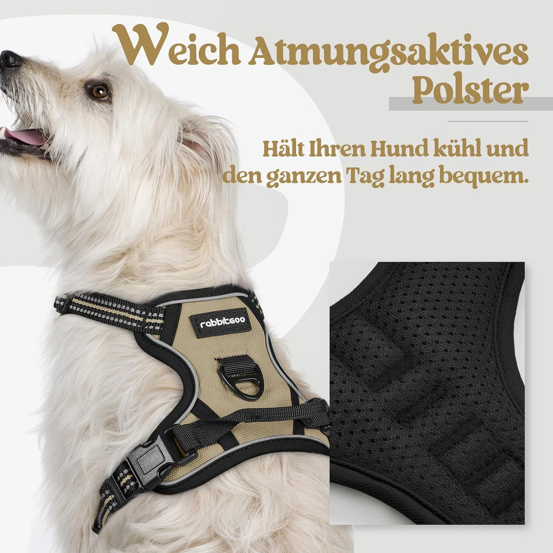 rabbitgoo Hundegeschirr Kleine Hunde, Anti Zug Geschirr mit Kontrolle, No Pull Verstellbar Hundegesc