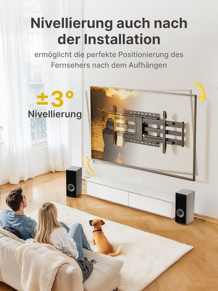monTEK Langarm 1080mm TV Wandhalterung für 43-90 Zoll Flach & Curved Monitor bis zu 60kg, Schwenkbar