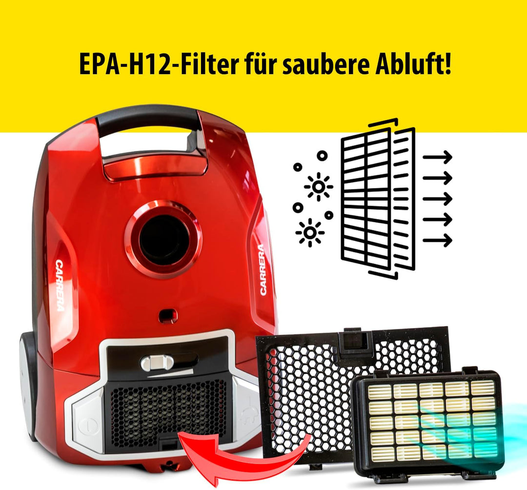 CARRERA Staubsauger [Für alle Fussböden] Vacuum Cleaner - Bodenstaubsauger - Staubsauger mit Kabel -