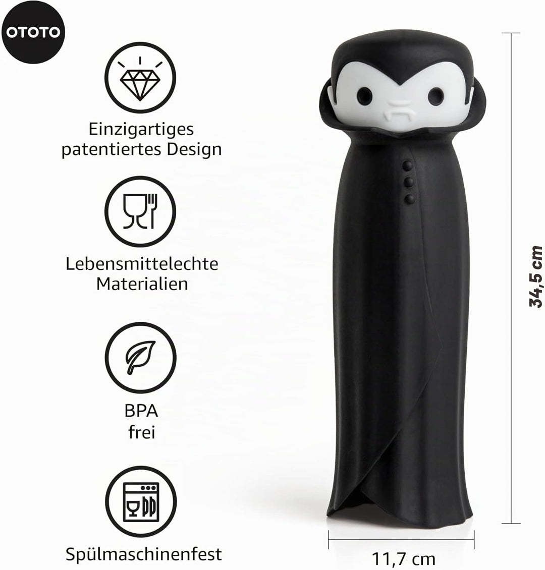 OTOTO OT964 Knoblauchschäler, Silikon, Schwarz Grac N' Roll, Grac N' Roll