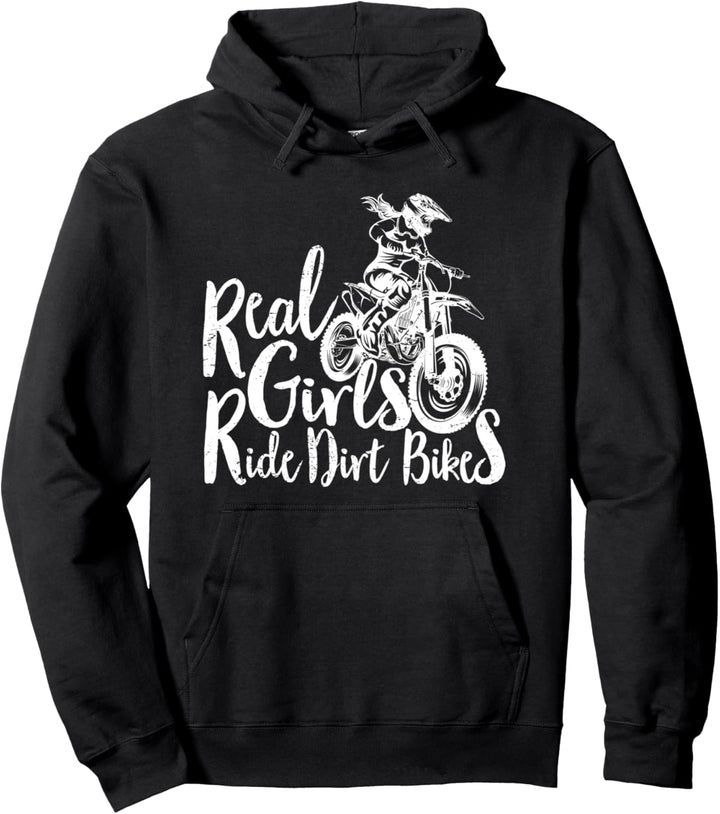 Real Girls Ride Dirt Bikes Lustiges Zitat für Girl Pullover Hoodie