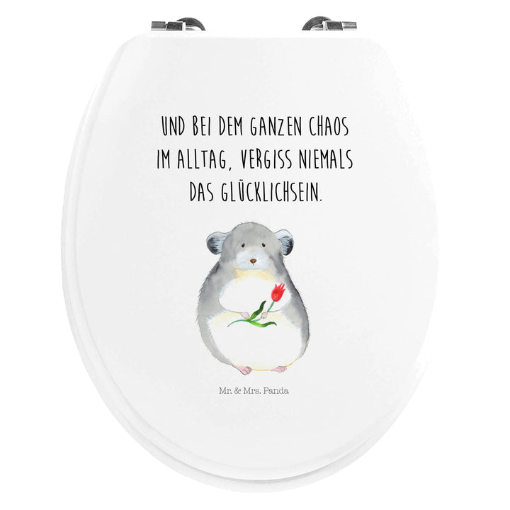 Mr. &amp; Mrs. Panda Motiv WC Sitz Chinchilla mit Blume - Geschenk, lustige Sprüche, Büro, Tiermotive, K
