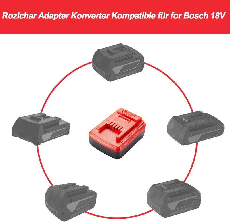 Adapter Konverter für Bosch 18V Li-Ion Akku auf für Einhell 18V Li-Ion Elektrowerkzeug Akku (Keine B