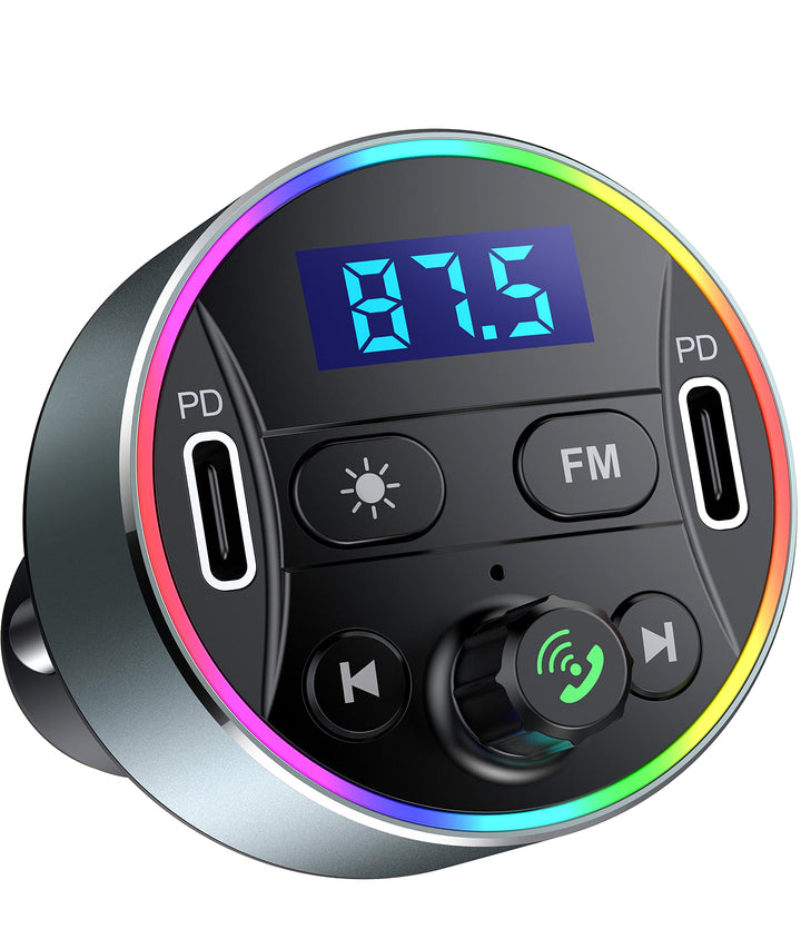 Bluetooth Adapter Auto 5.3 FM Transmitter für Freisprechanrufe mit PD 20W Zigarettenanzünder Bluetoo