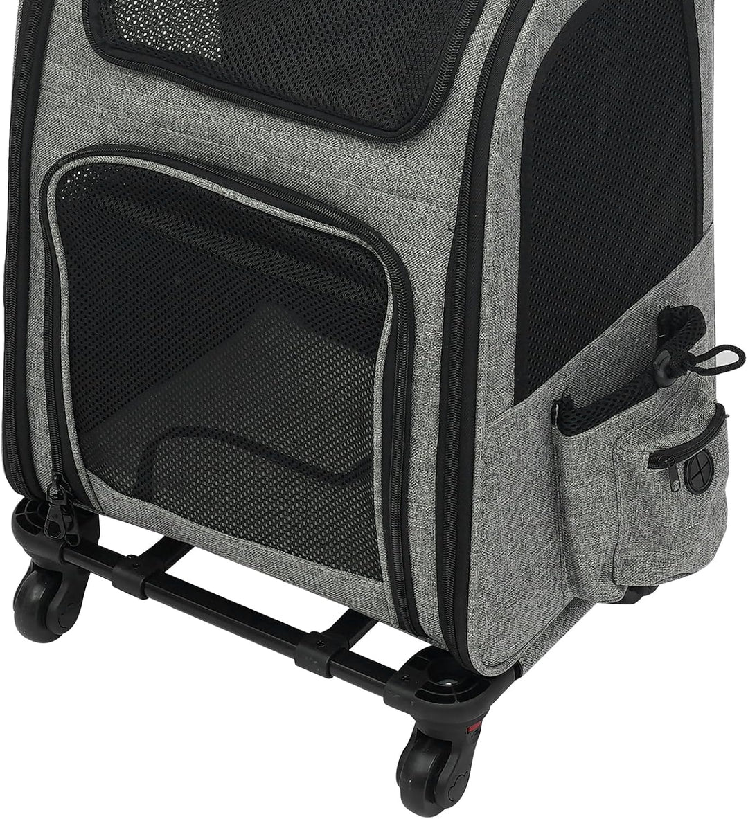 2-in-1 Hundetrolley, Tragbar Transporttasche mit 360°Drehrollen Hunderucksack Katzenrucksack Transpo