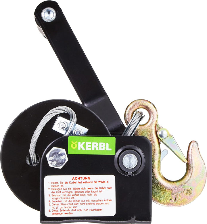 Kerbl Seilwinde mit 10m Seil ø 5mm max. Zugbelastung 360 kg 360 kg, mit 10m Seil, 360 kg, mit 10m Se