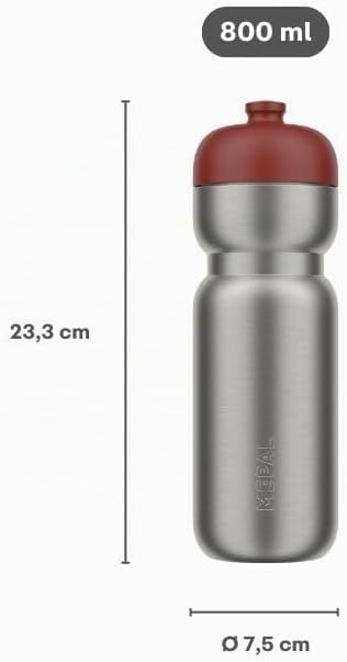 Mepal - Edelstahl Trinkflasche Pull Sport - Auslaufsicher - Mit einer Hand zu halten, öffnen und tri