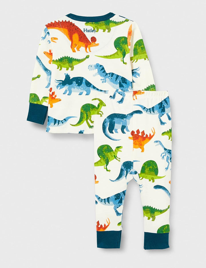 Hatley Baby-Jungen Organic Cotton Long Sleeve Pyjama Set Pyjamaset 3-6 Monate Dino Park, 3-6 Monate