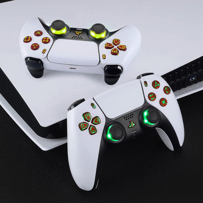eXtremeRate 9 Modi 7 Farben DTF V3 LED Kit für ps5 Controller Ersatz Leuchttaste D-Pad Thumbsticks S