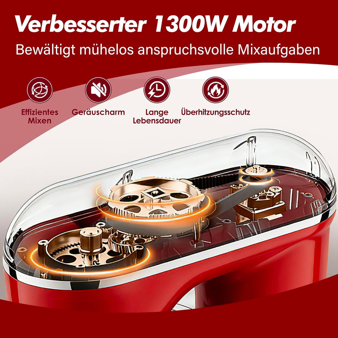 Fab-Serie 6L Küchenmaschine von Kitchen in the box, leistungsstarke Rührmaschine mit 1300W, 10 Gesch