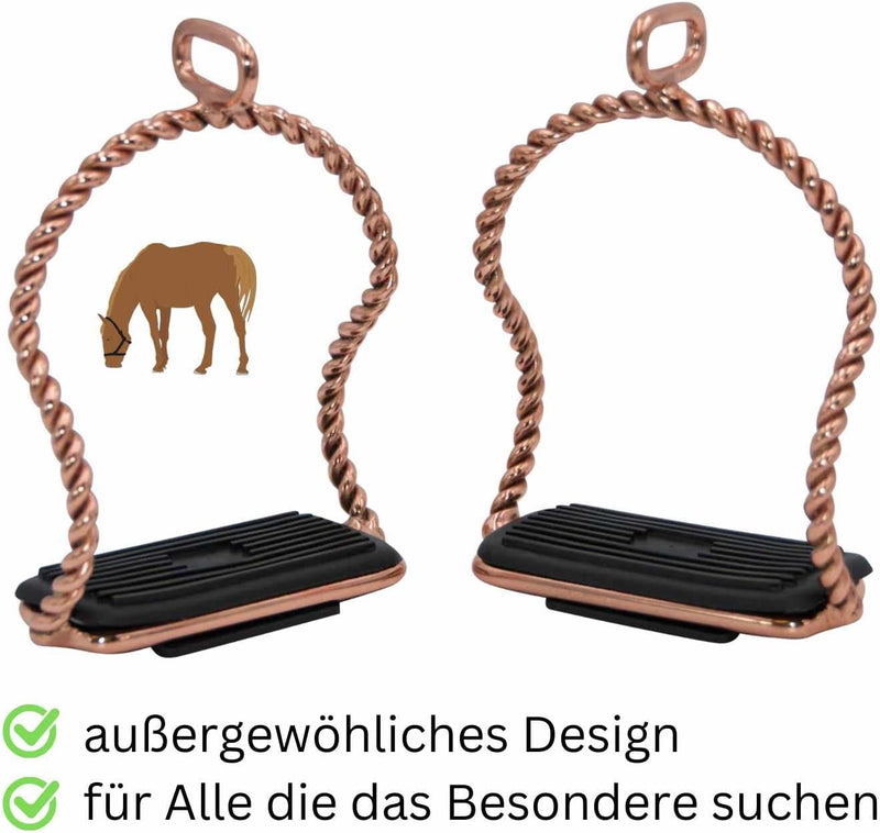 AMKA Isländersteigbügel Rosegold geschwungene Schenkel