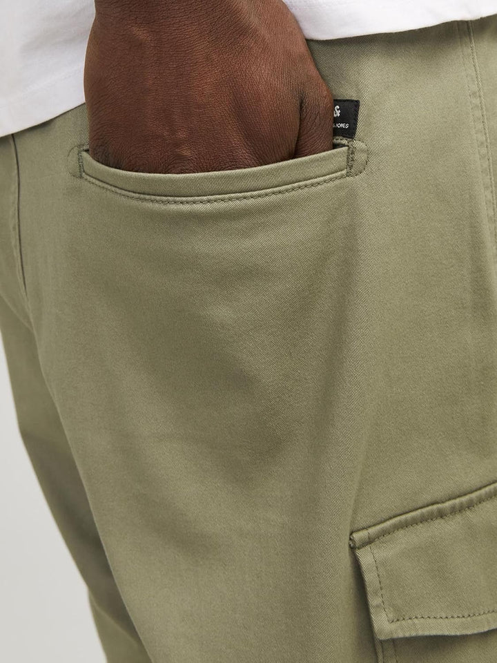JACK & JONES Male Cargo Shorts Plus Normal geschnitten Cargo Shorts S Oil Green, S Oil Green