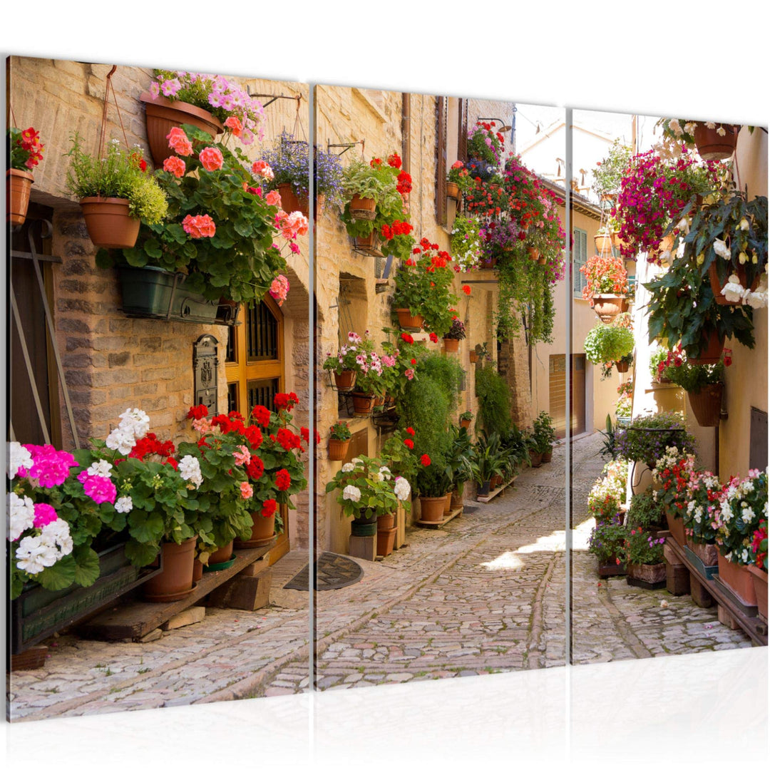 Runa Art Wandbilder Mediterran Italien Bild XXL Wohnzimmer Schlafzimmer Braun Provence Gasse 120 x 8