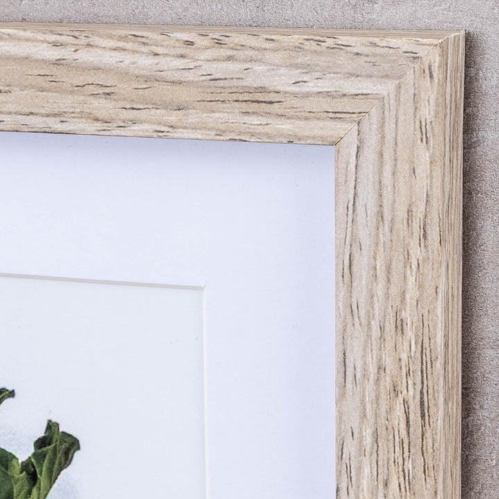 levandeo Bilderrahmen Collage 3 Fotos 10x15cm Eiche Gekälkt Natur MDF Holz Passepartout Glasscheibe